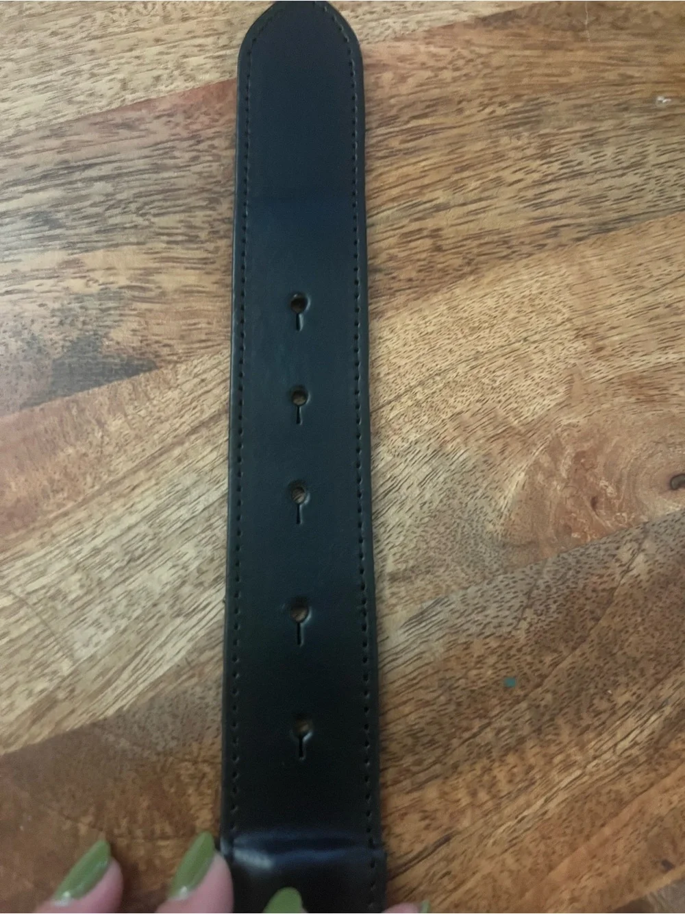 NEVER WORN Women's Black Woven Leather-Trim Belt with Gunmetal Buckle